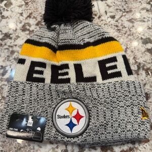 New Era Gray and Yellow Steelers Knit Hat